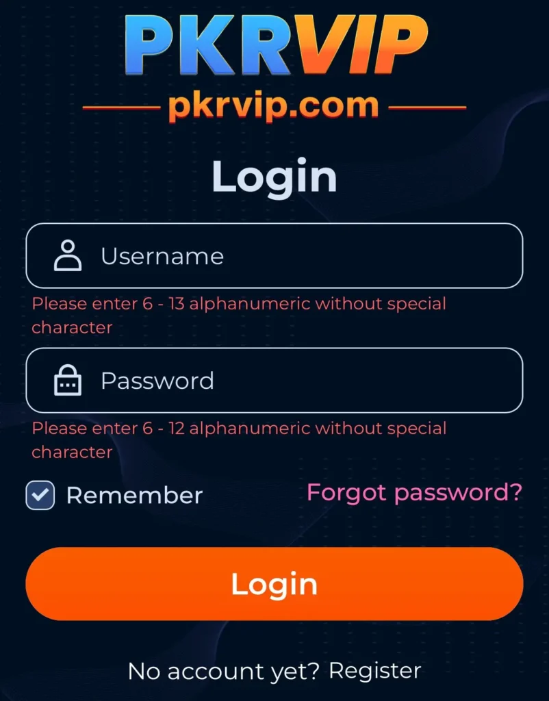 pkrvip Login